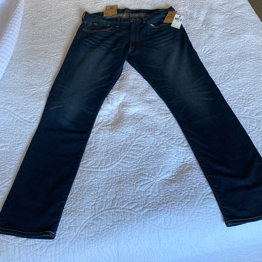 Polo Ralph Lauren The Varick Slim Straight dark navy men’s 32x32 jeans.  NWT.
